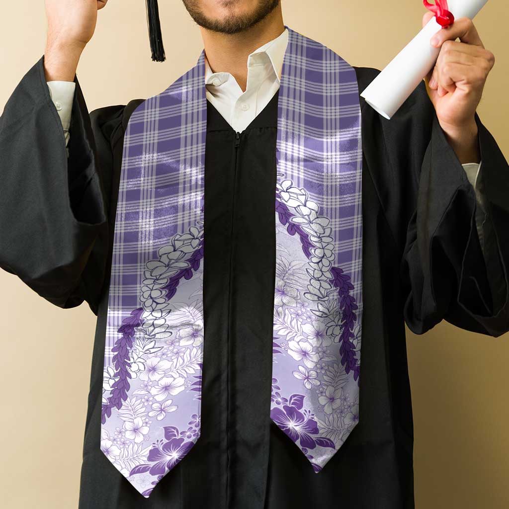 Aloha Hawaii Palaka Graduation Stole Purple Plumeria Lei LT05