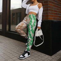 Aloha Hawaii Palaka Tuberose Lei Jogger Pants Hawaiian Quilt Seamless Style - Polynesian Pride