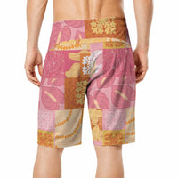 Aloha Hawaii Quilt Floral Patchwork Style Board Shorts