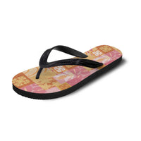 Aloha Hawaii Quilt Floral Patchwork Style Flip Flops