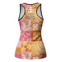 Aloha Hawaii Quilt Floral Patchwork Style Hollow Tank Top