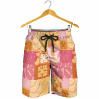 Aloha Hawaii Quilt Floral Patchwork Style Shorts for Men
