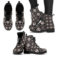 Aloha Hawaii Shell Quilt Leather Boots Seamless Style - Polynesian Pride