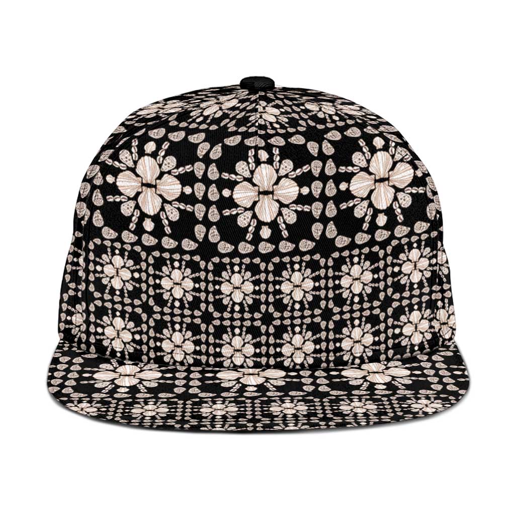 Aloha Hawaii Shell Quilt Snapback Cap Seamless Style LT14 One Size Black - Polynesian Pride