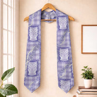 Aloha Hawaii Tiki Palaka Motifs Graduation Stole Honohono Lei Purple Elegant Vibes