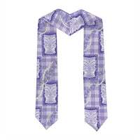 Aloha Hawaii Tiki Palaka Motifs Graduation Stole Honohono Lei Purple Elegant Vibes