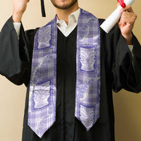 Aloha Hawaii Tiki Palaka Motifs Graduation Stole Honohono Lei Purple Elegant Vibes