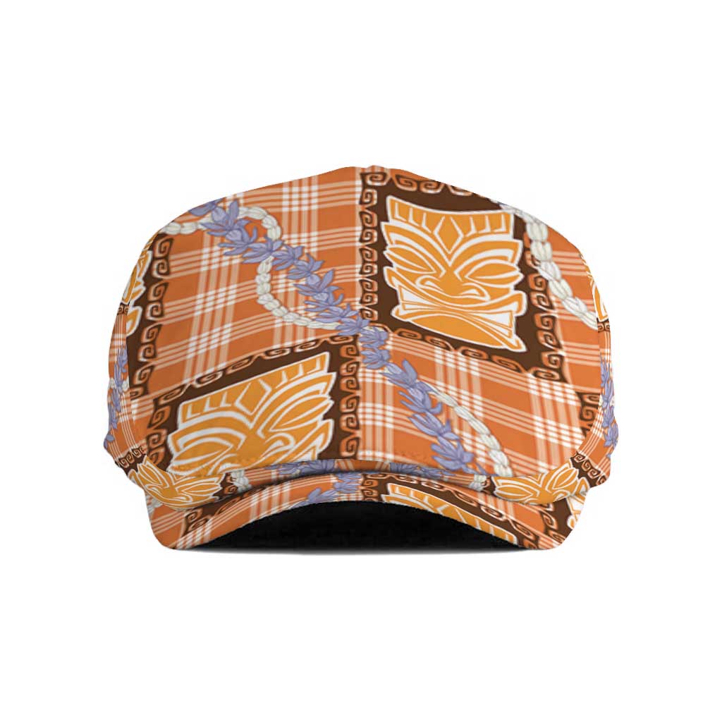 Aloha Hawaii Tiki Palaka Motifs Jeff Hat Honohono Lei Orange Elegant Vibes