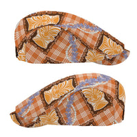 Aloha Hawaii Tiki Palaka Motifs Jeff Hat Honohono Lei Orange Elegant Vibes