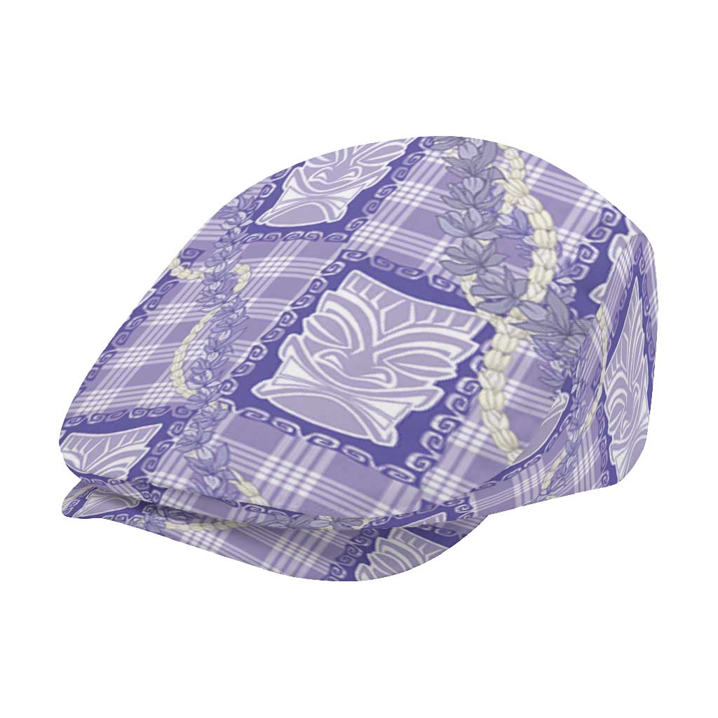 Aloha Hawaii Tiki Palaka Motifs Jeff Hat Honohono Lei Purple Elegant Vibes