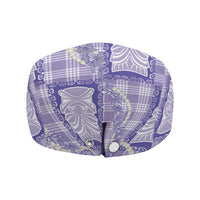 Aloha Hawaii Tiki Palaka Motifs Jeff Hat Honohono Lei Purple Elegant Vibes