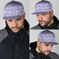 Aloha Hawaii Tiki Palaka Motifs Snapback Cap Honohono Lei Purple Elegant Vibes