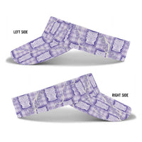 Aloha Hawaii Tiki Palaka Motifs Sun Visor Cap Honohono Lei Purple Elegant Vibes