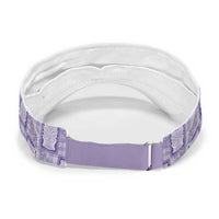 Aloha Hawaii Tiki Palaka Motifs Sun Visor Cap Honohono Lei Purple Elegant Vibes