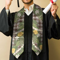 Aloha Puakenikeni Anthurium Pikake Lei Graduation Stole Chocolate Hawaiian Palaka Pattern