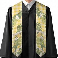 Aloha Puakenikeni Anthurium Pikake Lei Graduation Stole Gold Hawaiian Palaka Pattern