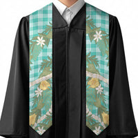 Aloha Puakenikeni Anthurium Pikake Lei Graduation Stole Marine Hawaiian Palaka Pattern
