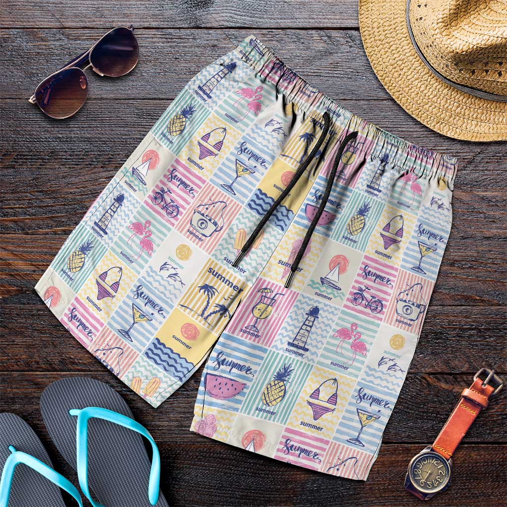 Aloha Summer Posters Grunge Textures Shorts for Men LT01 Multicolor - Polynesian Pride