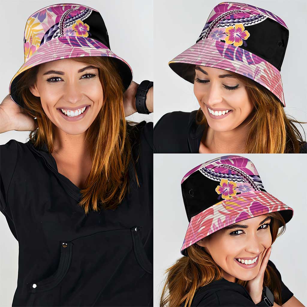 Aloha Vintage Hibiscus Lei Seamless Pattern Bucket Hat LT9 - Polynesian Pride