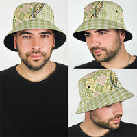 Aloha Vintage Palaka Floral Hawaiian Quilt Bucket Hat Omaomao Motif - Polynesian Pride