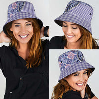 Aloha Vintage Palaka Floral Hawaiian Quilt Bucket Hat Poni Motif - Polynesian Pride