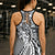Aloha Vintage Plumeria Hawaiian Tapa Pattern Hollow Tank Top Gray Hawaiian Tapa Pattern - Polynesian Pride