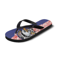 American Samoa Flip Flops Tribal Tattoo with Eagle Blue-Red