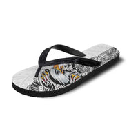 American Samoa Flip Flops Tribal Tattoo with Eagle White