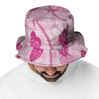 Anthurium Pikake Ti Leaf Palaka Bucket Hat Pink Version