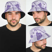 Anthurium Pikake Ti Leaf Palaka Bucket Hat Purple Version