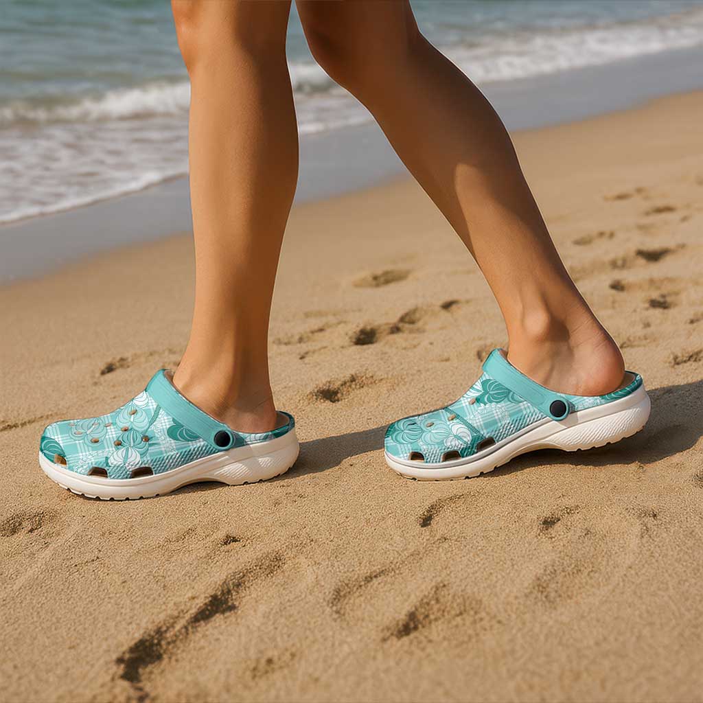 Anthurium Pikake Ti Leaf Palaka Clogs Shoes Turquoise Version