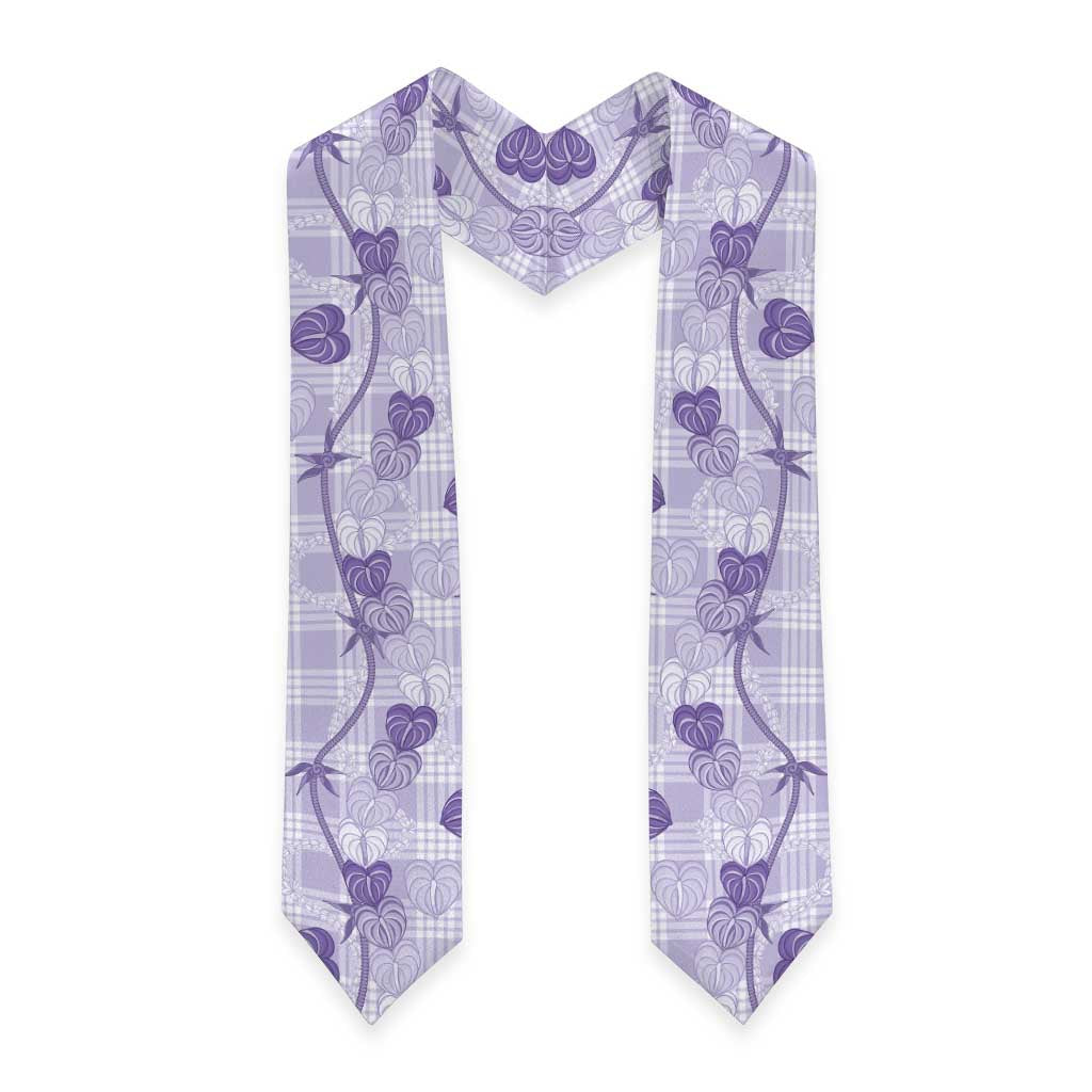 Anthurium Pikake Ti Leaf Palaka Graduation Stole Purple Version