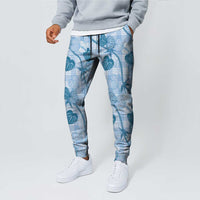 Anthurium Pikake Ti Leaf Palaka Jogger Pants Blue Version