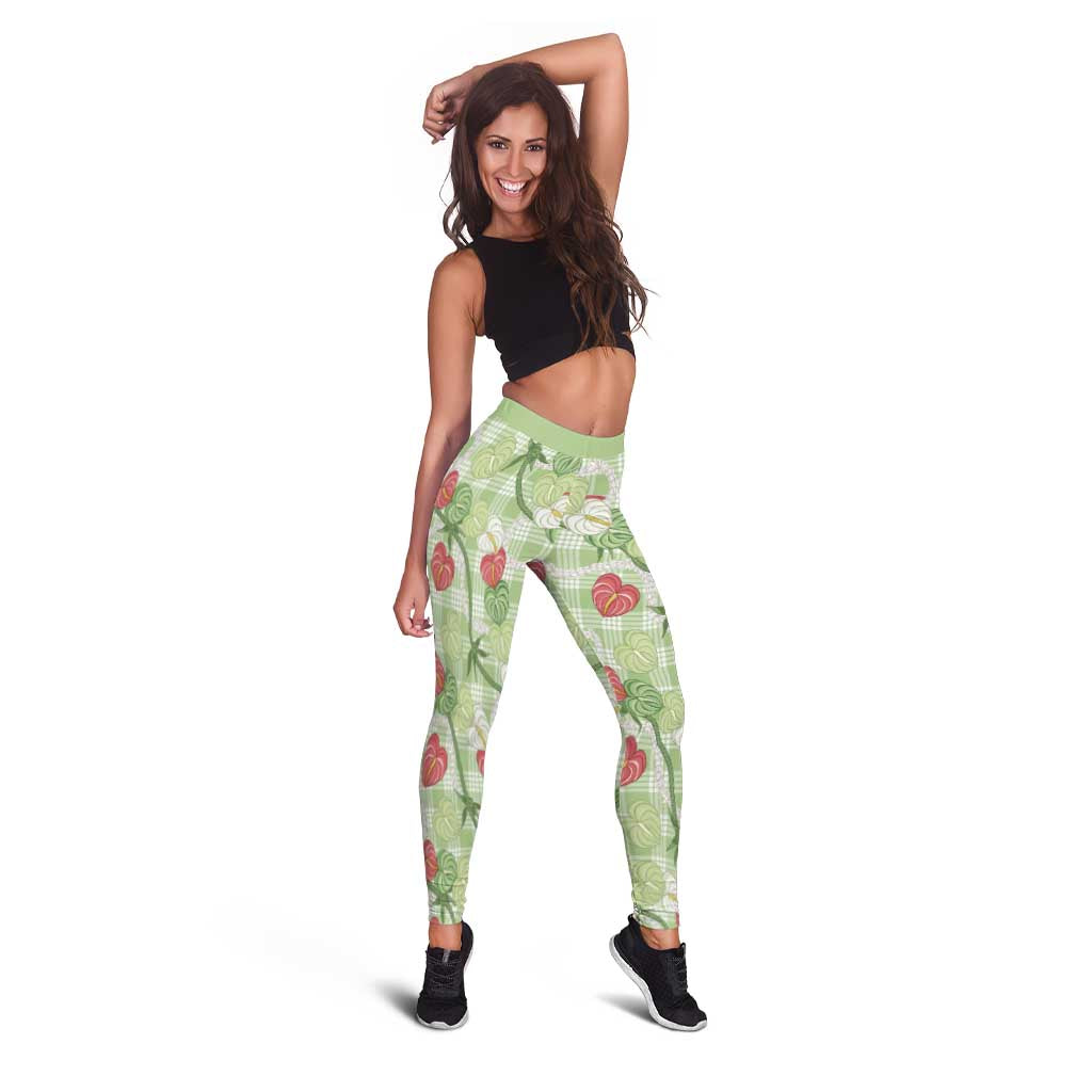 Anthurium Pikake Ti Leaf Palaka Leggings Green Version