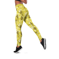 Anthurium Pikake Ti Leaf Palaka Leggings Yellow Version