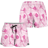 Anthurium Pikake Ti Leaf Palaka Shorts for Women Pink Version