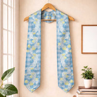 Anthurium Plumeria Lei Pastel Graduation Stole Blue Hawaiian Splendid Palaka