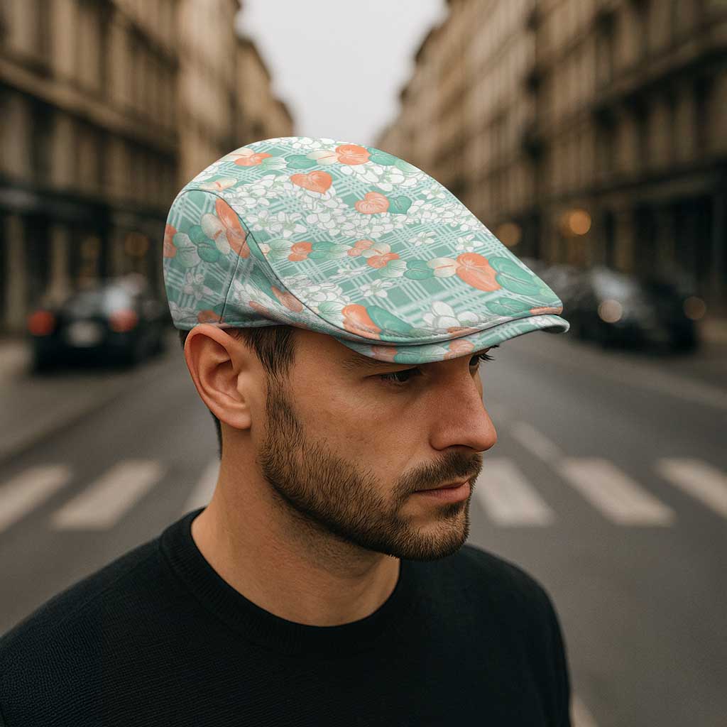 Anthurium Plumeria Lei Pastel Jeff Hat Teal Hawaiian Splendid Palaka