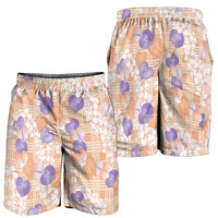 Anthurium Plumeria Lei Pastel Shorts for Men Orange Hawaiian Splendid Palaka