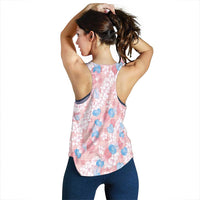 Anthurium Plumeria Lei Pastel Women Racerback Tank Pink Hawaiian Splendid Palaka