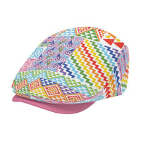 Aotearoa Kowhaiwhai Taniko Patchwork Rainbow Motifs Jeff Hat LT9 - Polynesian Pride