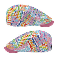 Aotearoa Kowhaiwhai Taniko Patchwork Rainbow Motifs Jeff Hat LT9 - Polynesian Pride