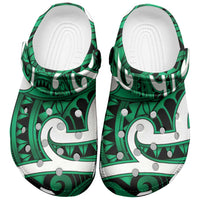 Aotearoa Maori Kowhaiwhai Clogs Shoes Kakariki Puhoro and Patiki
