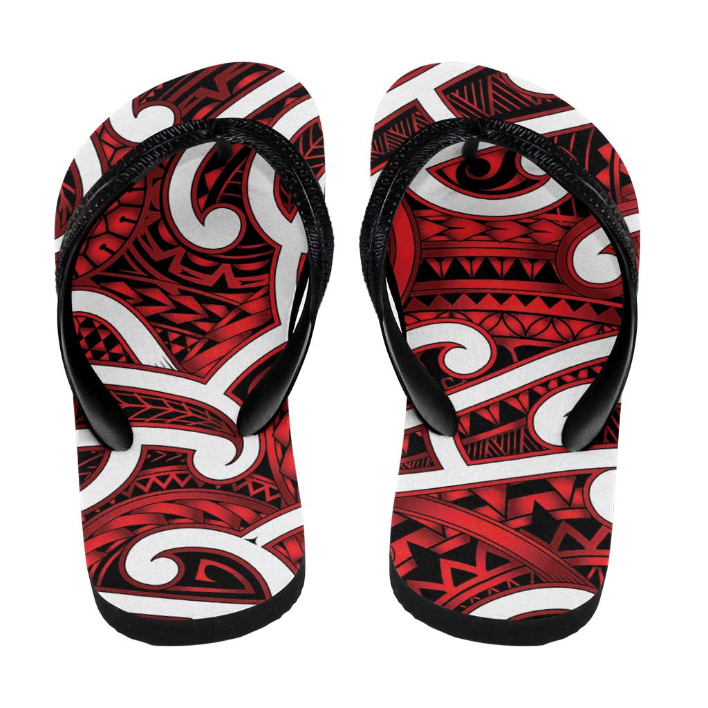 Aotearoa Maori Kowhaiwhai Flip Flops Whero Puhoro and Patiki