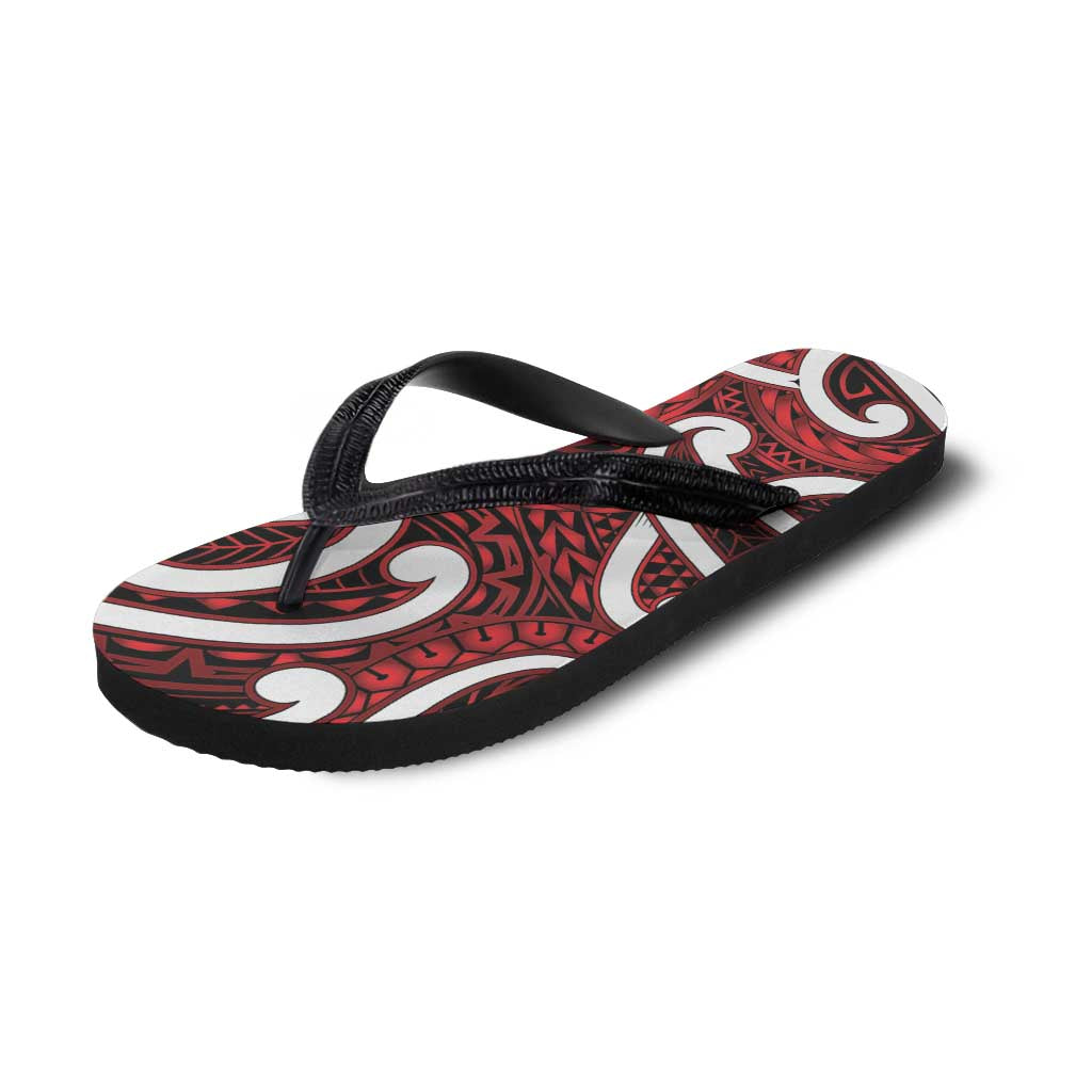 Aotearoa Maori Kowhaiwhai Flip Flops Whero Puhoro and Patiki