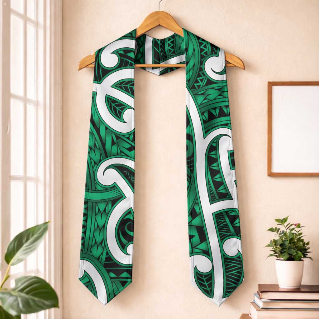 Aotearoa Maori Kowhaiwhai Graduation Stole Kakariki Puhoro and Patiki