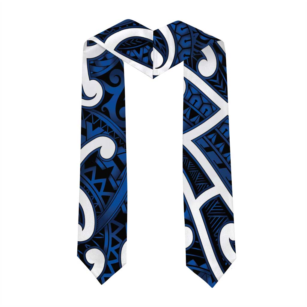 Aotearoa Maori Kowhaiwhai Graduation Stole Kikorangi Puhoro and Patiki