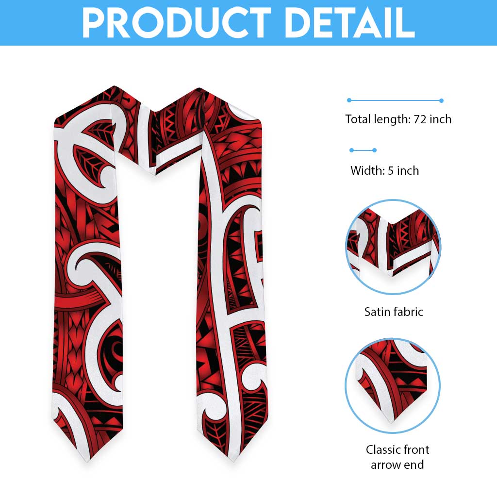 Aotearoa Maori Kowhaiwhai Graduation Stole Whero Puhoro and Patiki
