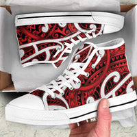 Aotearoa Maori Kowhaiwhai High Top Shoes Whero Puhoro and Patiki