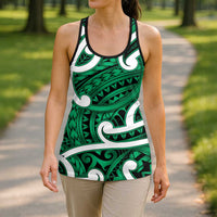 Aotearoa Maori Kowhaiwhai Hollow Tank Top Kakariki Puhoro and Patiki
